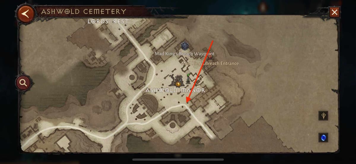 diablo immortal ashwold cemetery haunted carriage spawn location on map ashwold manor carriage landing