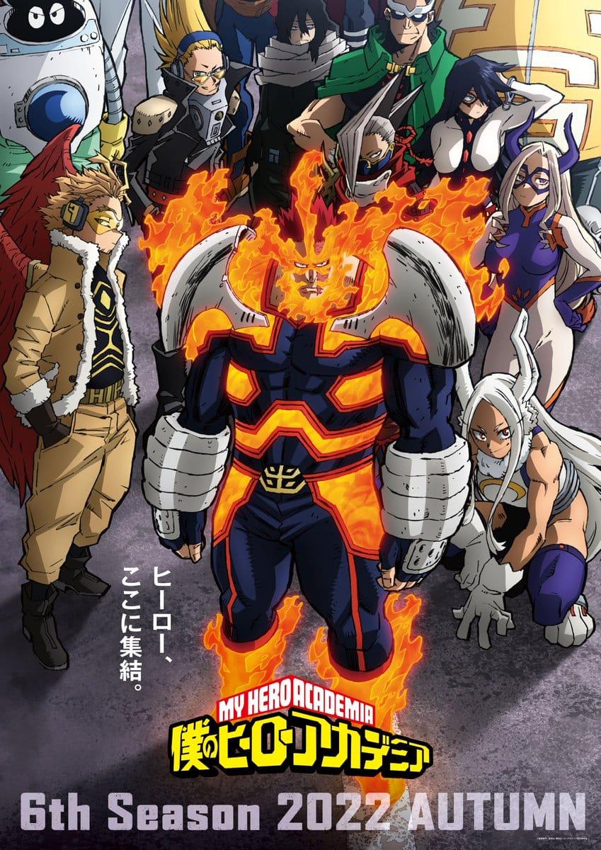 the MHA season 6 poster featuring Endeavor