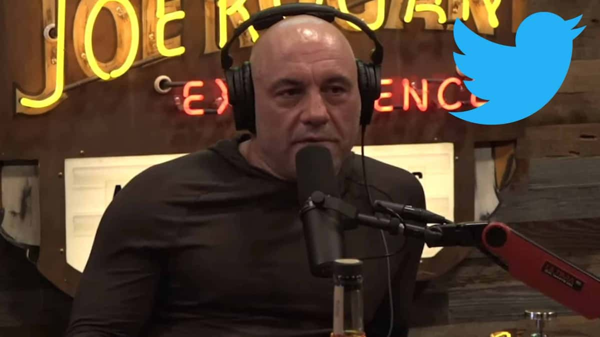 Joe Rogan and twitter logo