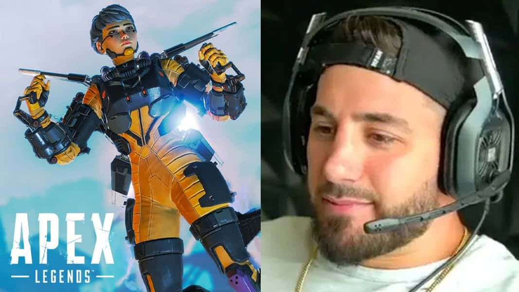 NICKMERCS next to Valkyrie in Apex Legends