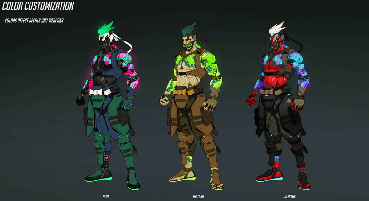 Genji Mythic skin concept art in Overwatch 2