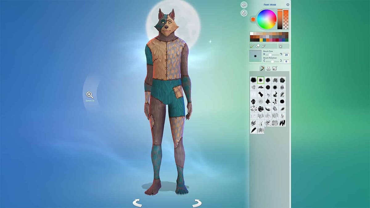 Stencils for Werewolves in The Sims 4 in CAS