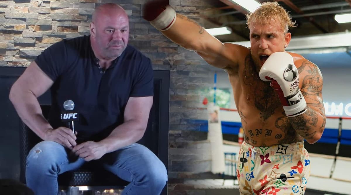 Dana White next to Jake Paul