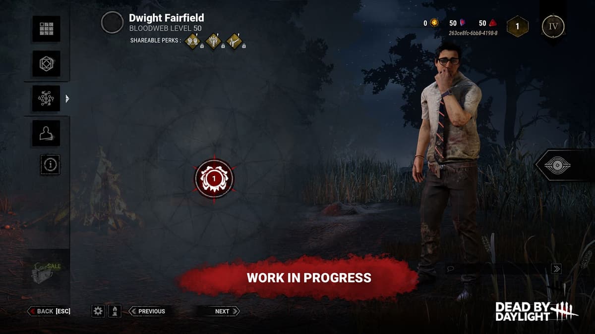 Dwight Fairfield in Dead by Daylight in the menu screen