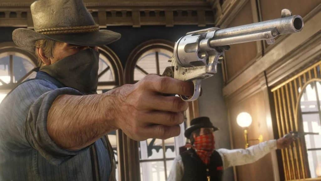 john marston drawing gun in red dead redemption 2