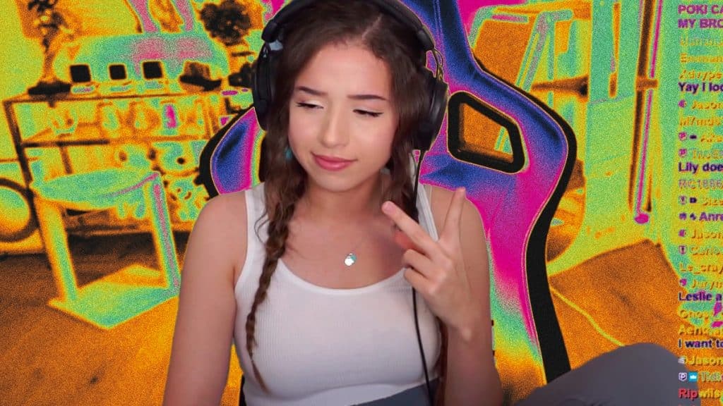 pokimane peace sign