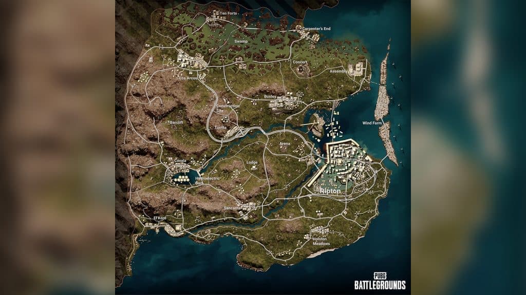 an image of Deston mini map in PUBG