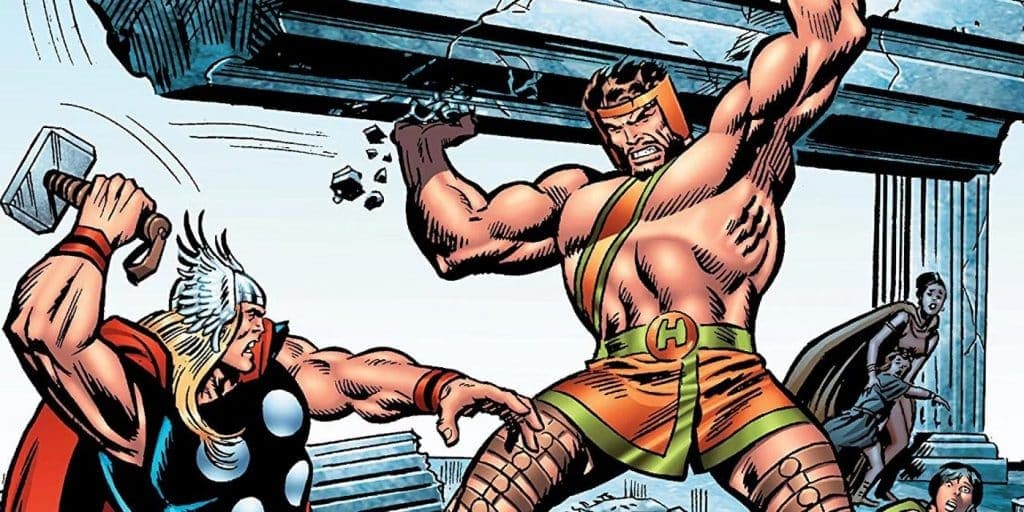 Hercules fighting Thor in the Marvel Comics, with the latter hero set to arrive in Thor: Love and Thunder