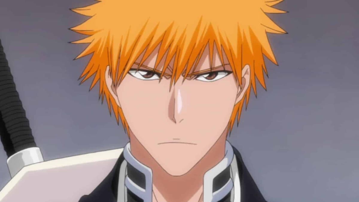 Ichigo stares angrily in Bleach