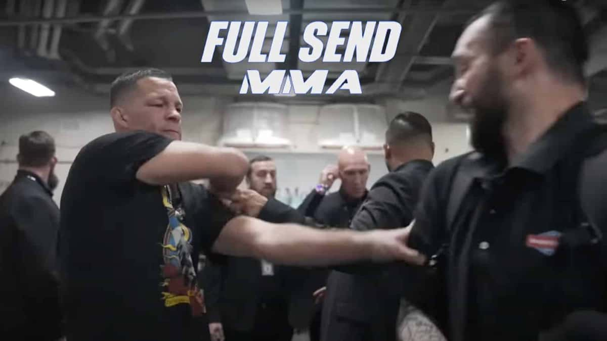 Nate Diaz slapping Full Send reporter at UFC 276