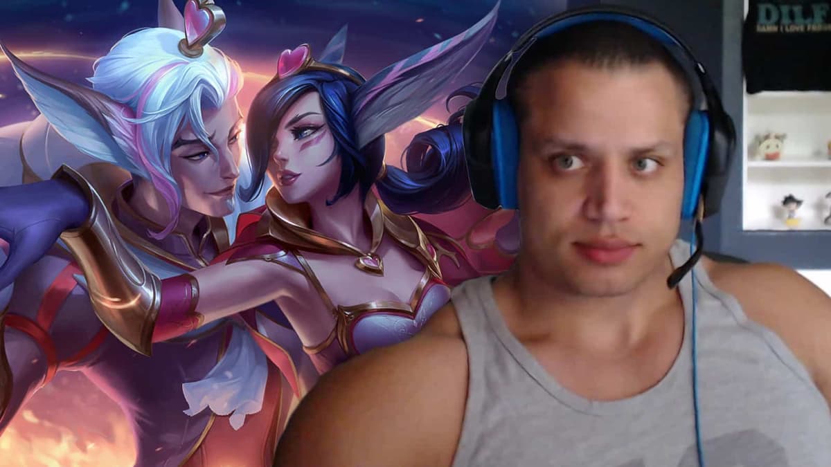 tyler1 looking at xayah and rakan