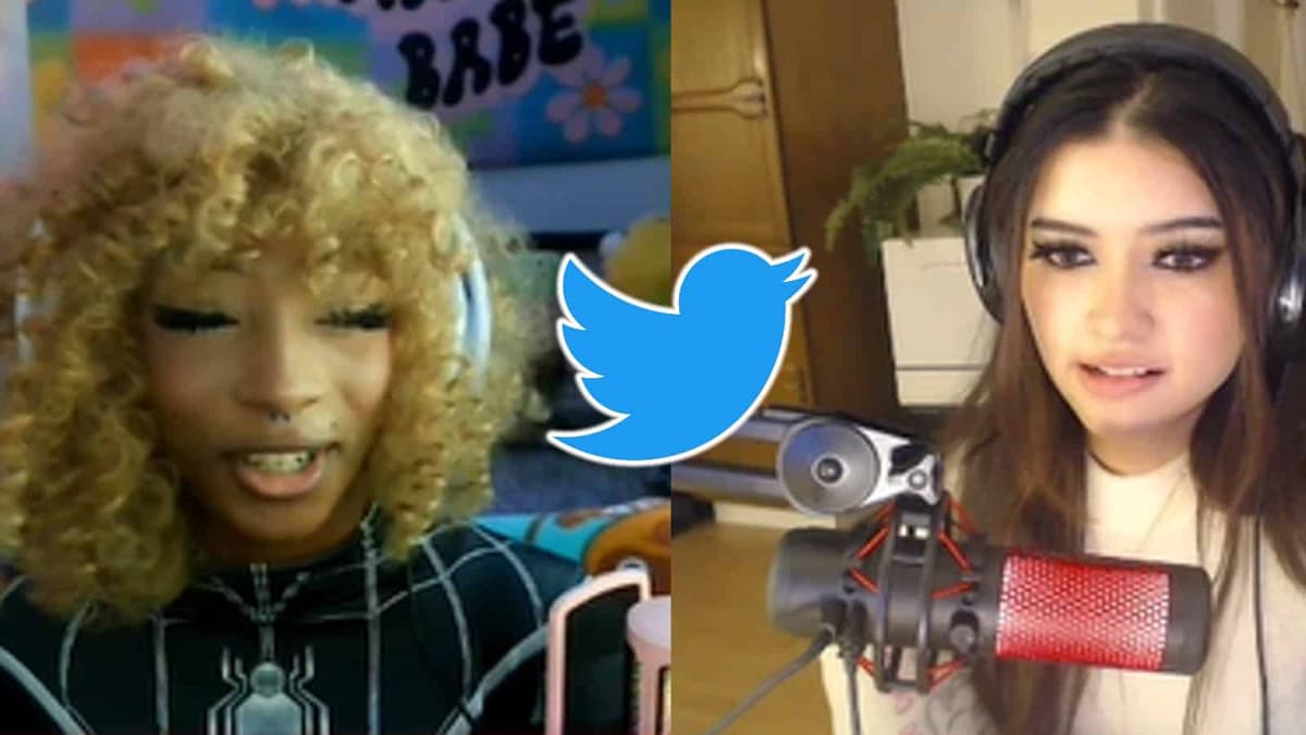 Twitch streamers imOphelia and kazz on TommyInnit Love or Host with Twitter logo