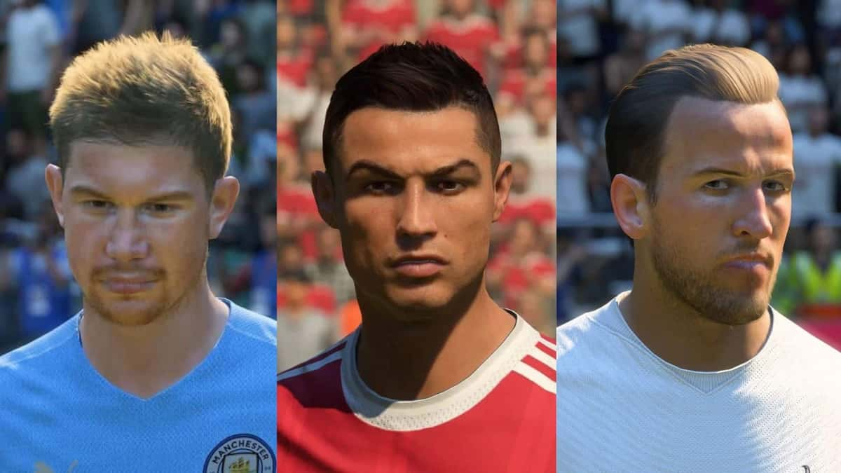 de bruyne, ronaldo, and kane in fifa