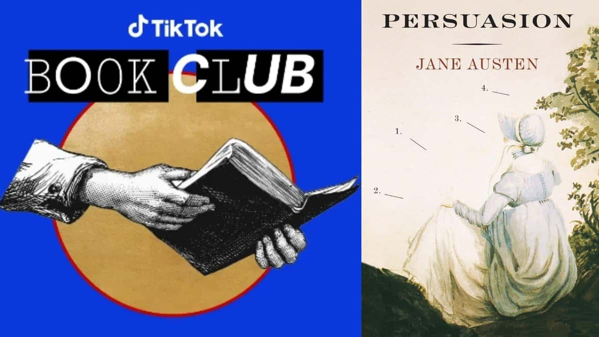 Book club logo and Jane Austen's Persuasion