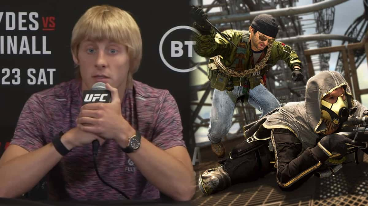 Paddy Pimblett next to CoD gameplay