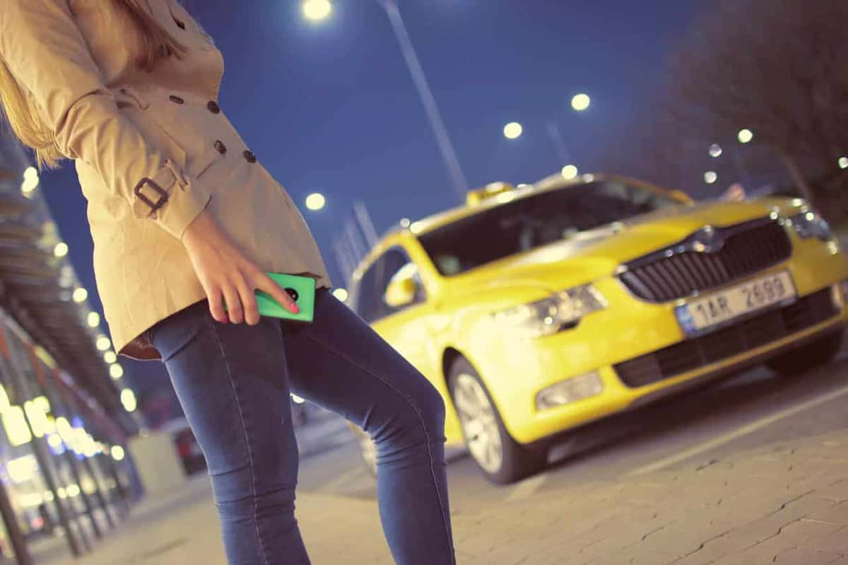 Woman waiting for cab ride