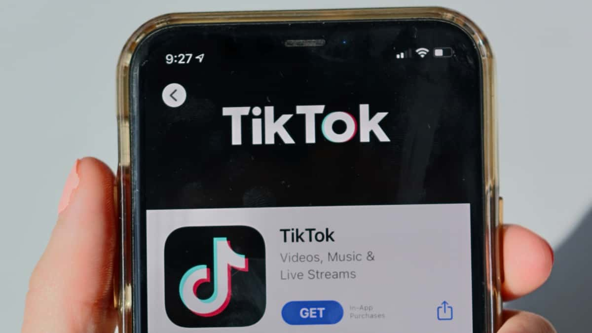 Page for the TikTok app on a phone