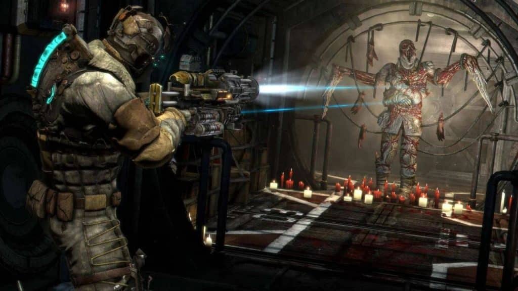 isaac clarke using weapon in dead space