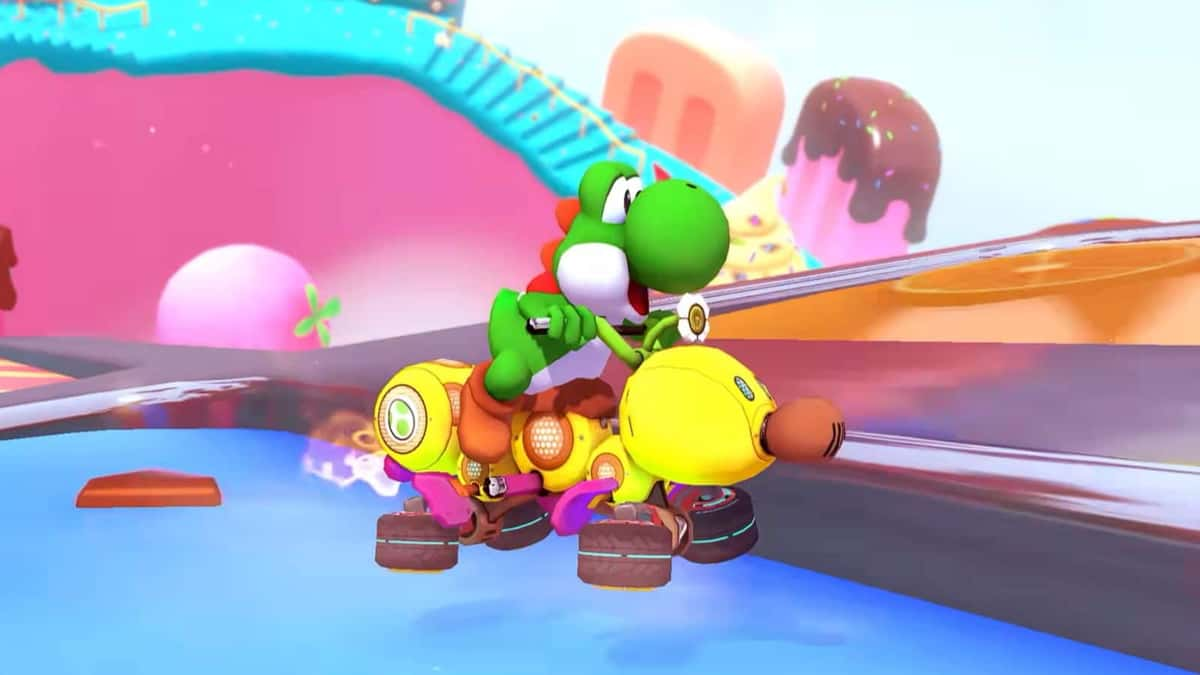 mario kart 8 deluxe booster course pass wave 2 yoshi on wiggler bike header