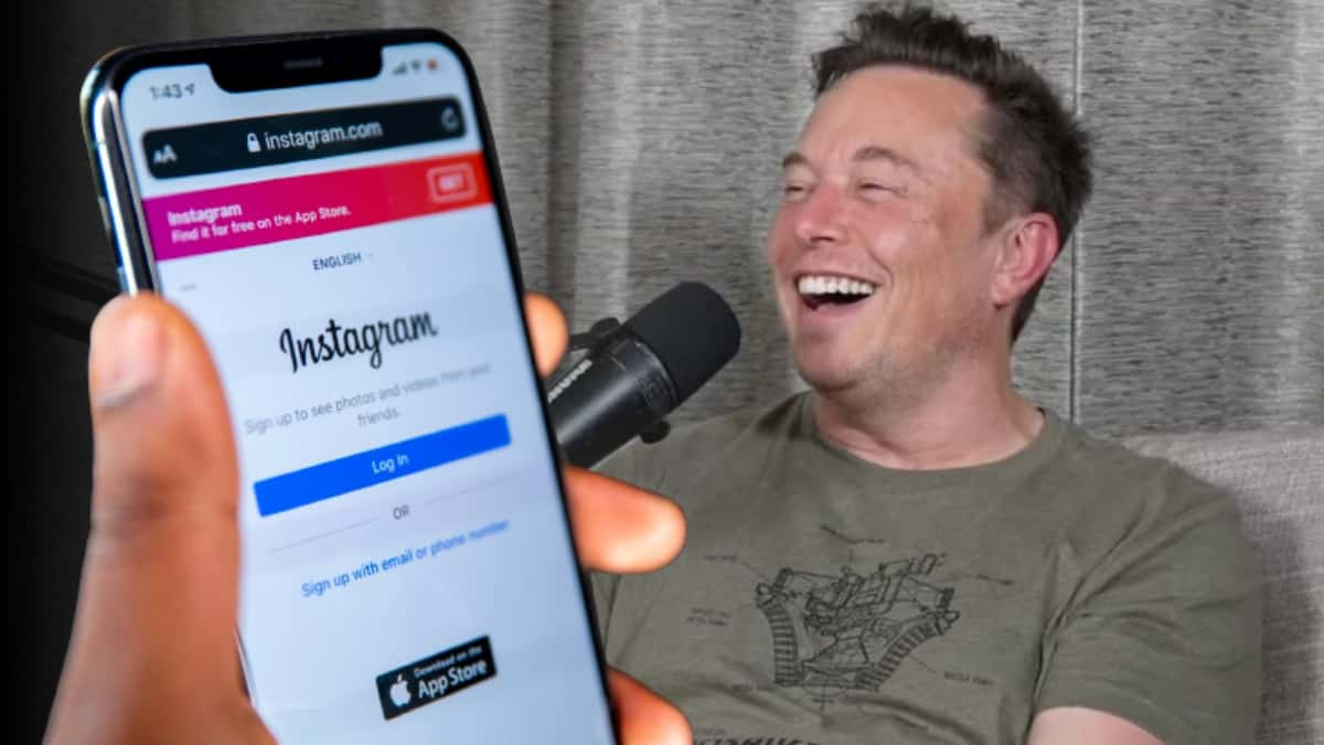 elon musk with instagram phone