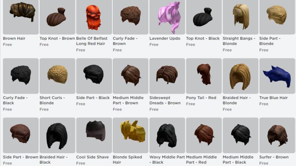 Free Roblox Hair Names: Khám Phá Đầy Đủ Tên Tóc Miễn Phí