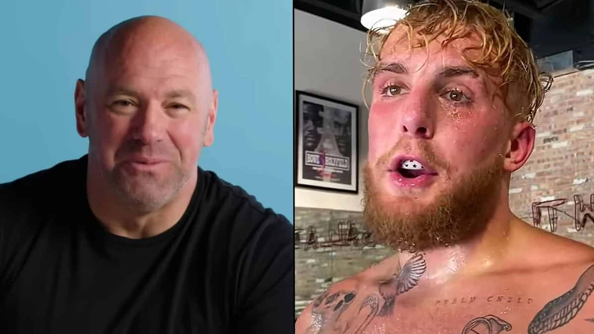 Dana White and Jake Paul talking to camera