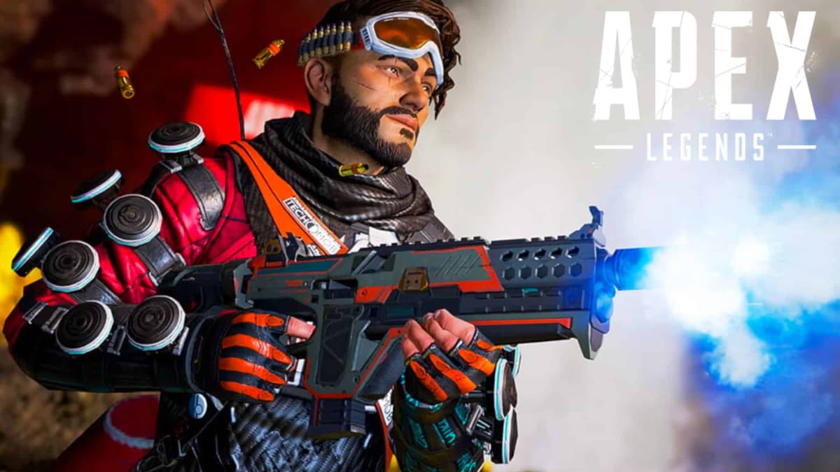 Mirage in Apex Legends red skin firing weapon