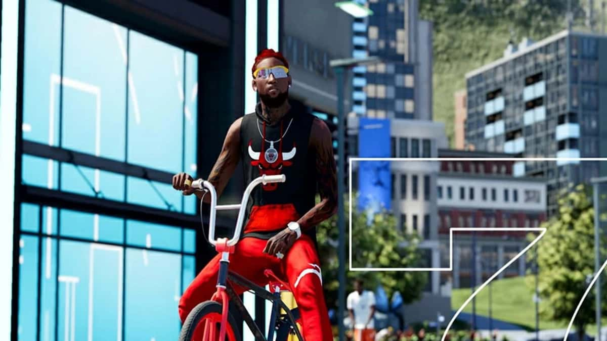 a MyPlayer in the NBA 2k22 neighborhood