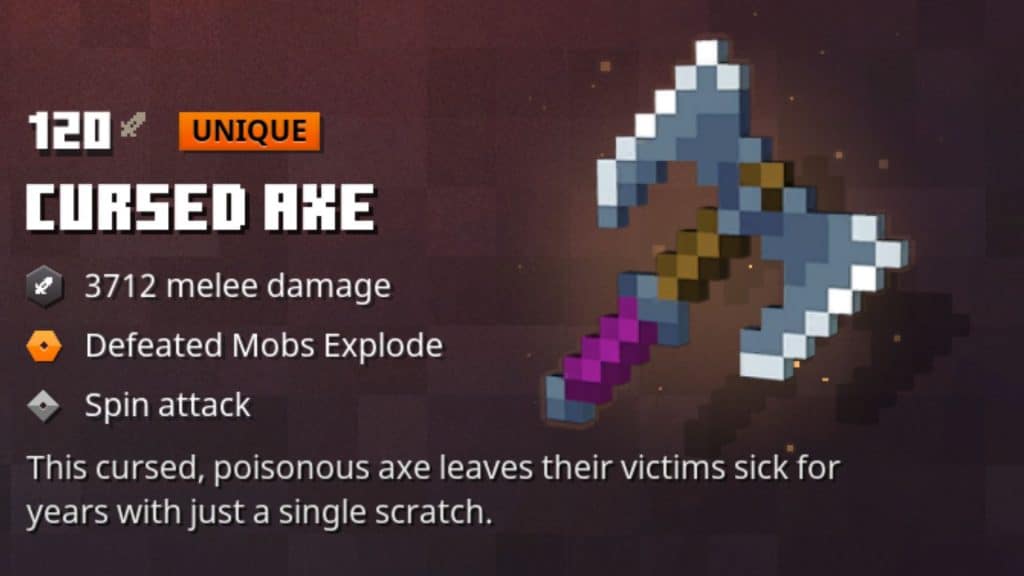 Cursed Axe description