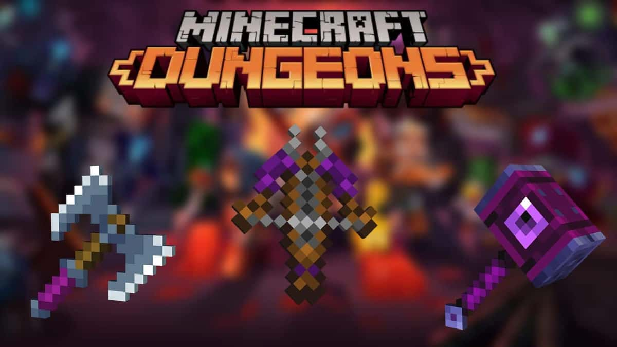 Minecraft dungeons weapons