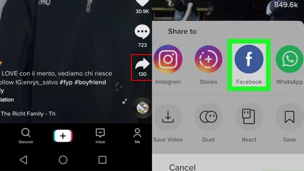 Tiktok share button