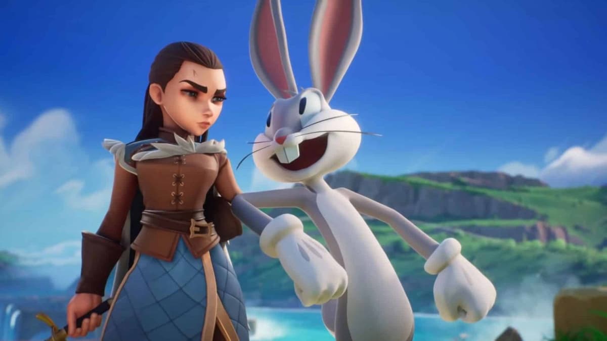 bugs bunny talking to arya stark in multiversus