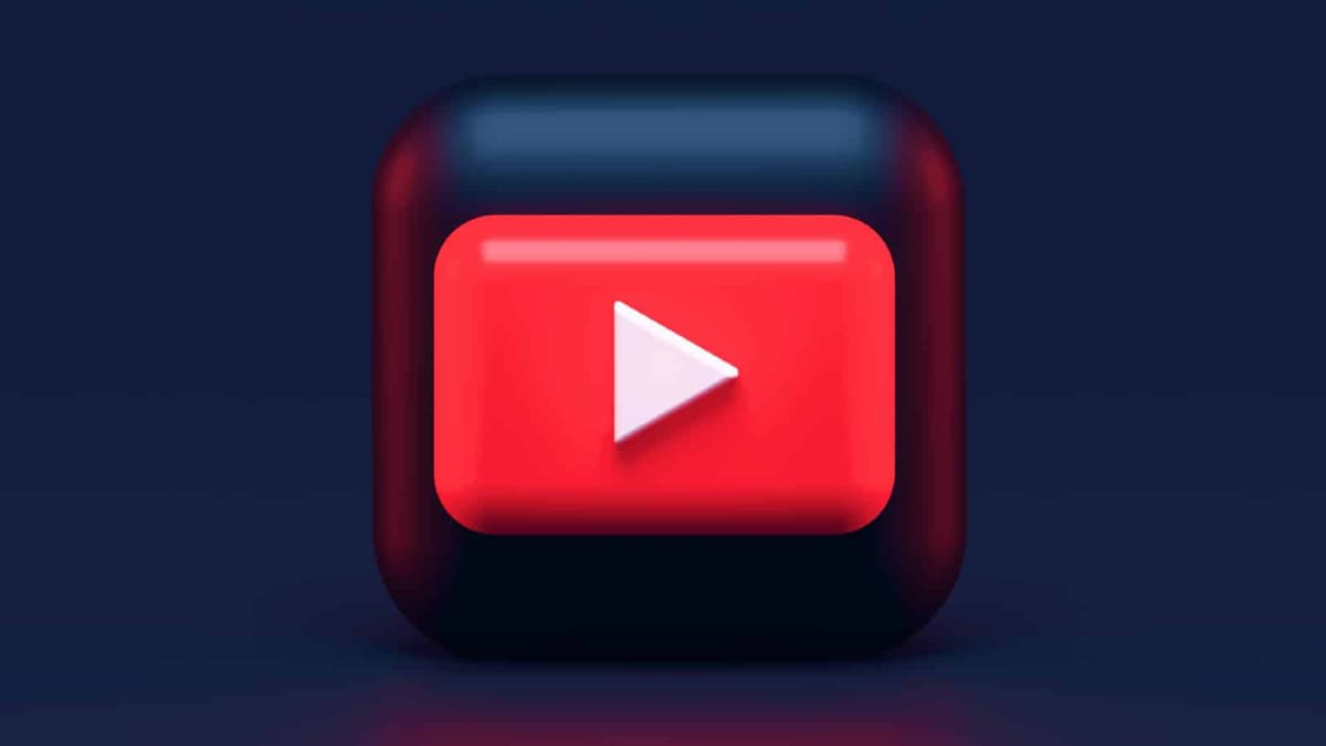 YouTube logo on dark background