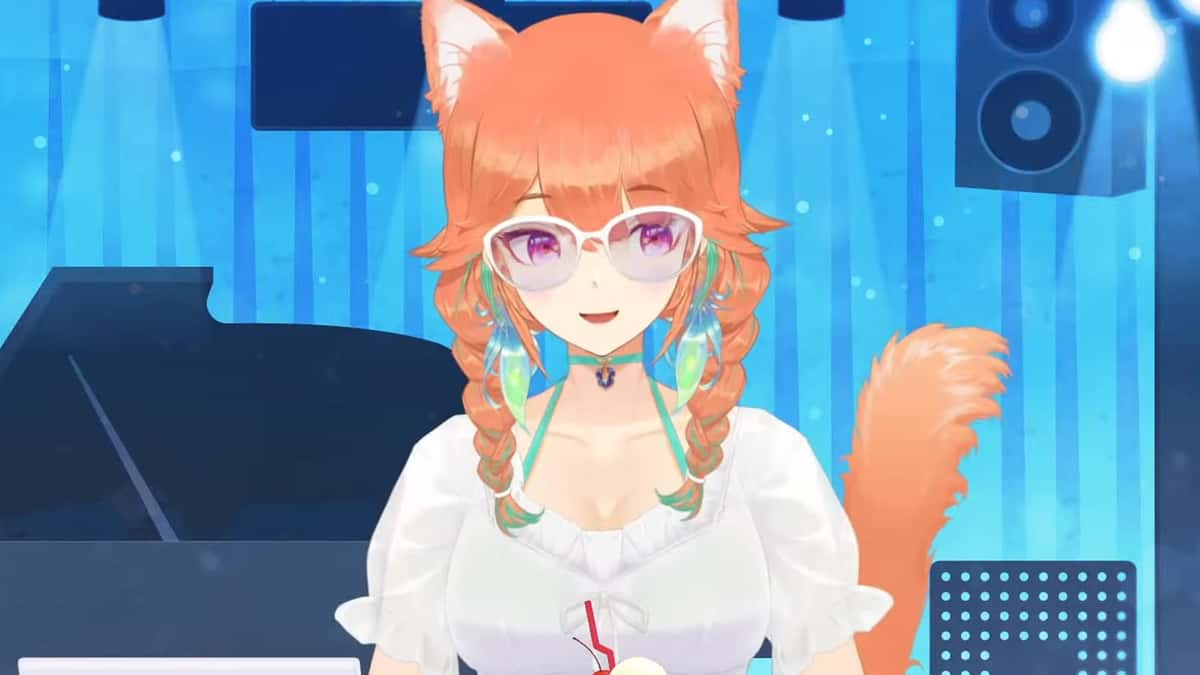 Hololive VTuber Takanashi Kiara with glasses on