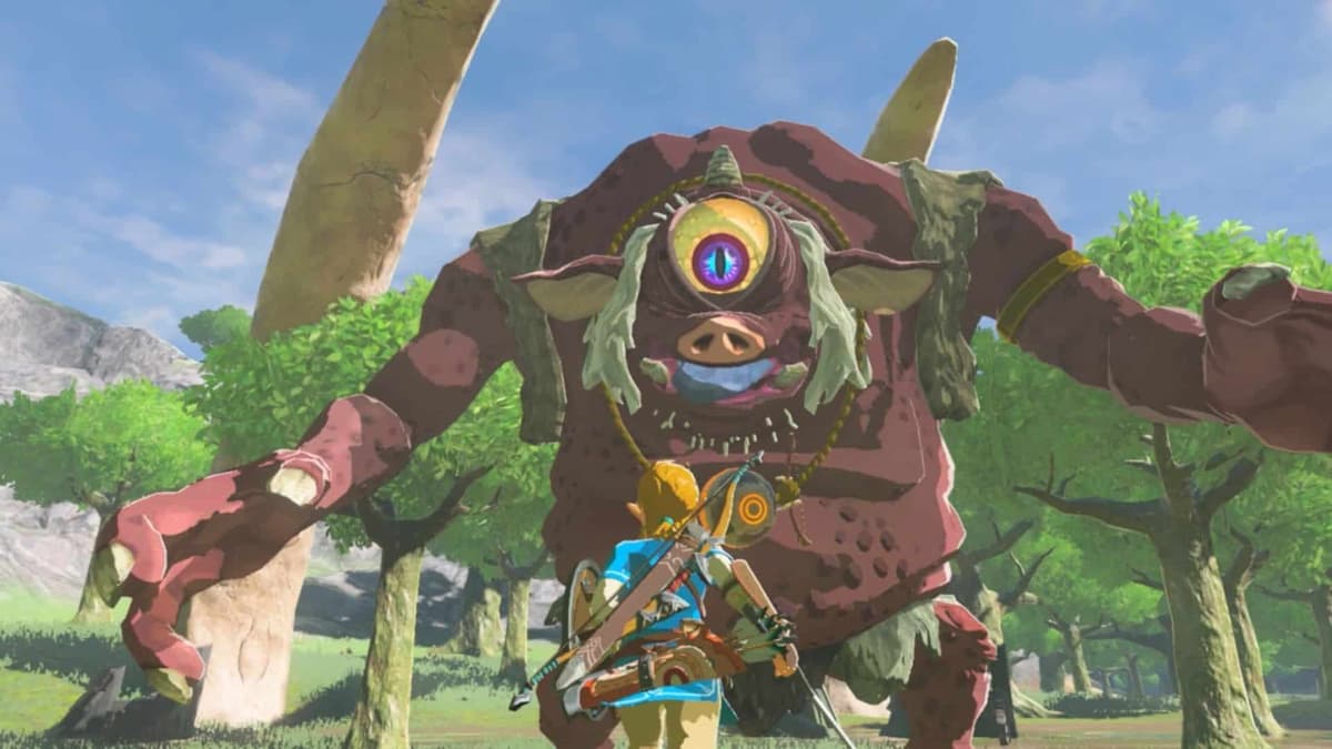 link looking at large enemy in zelda breath of the wild