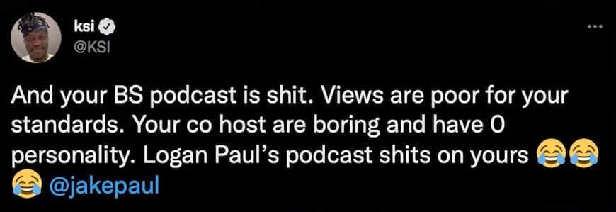 ksi podcast tweet