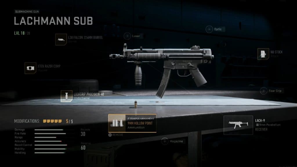 Meta MP5 Lachmann Sub loadout in Modern Warfare 2