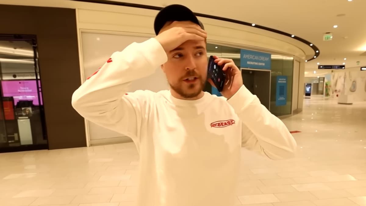 MrBeast calling friends in YouTube video