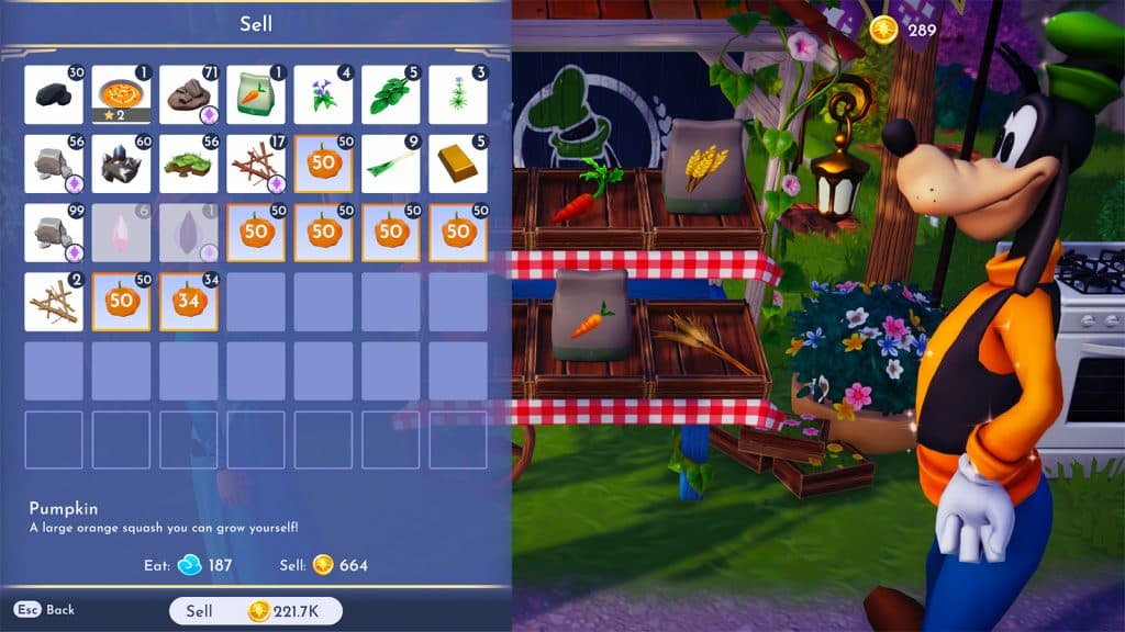 Pumpkin farming for Star Coins in Disney dreamlight valley