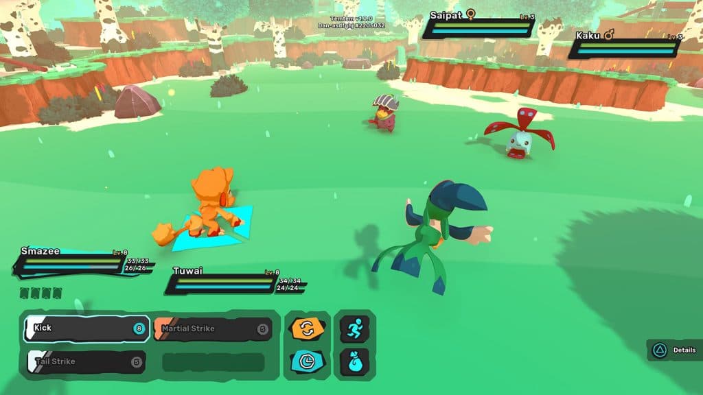 A battle in Temtem