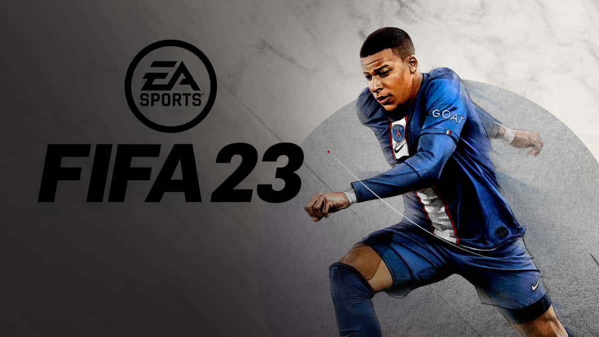 Killian Mbappe in FIFA 23 promo screen.