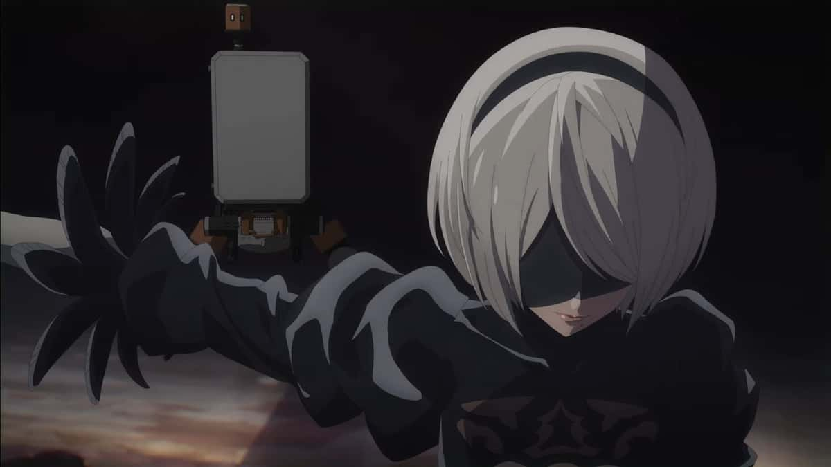 An image of android 2B from the Neir Automata Ver 1.1a anime