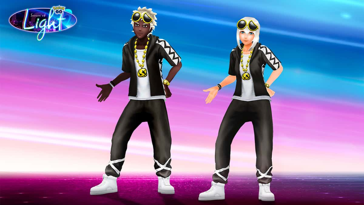 Trainers wearing Guzma rewards from the Pokemon Go Battle Day