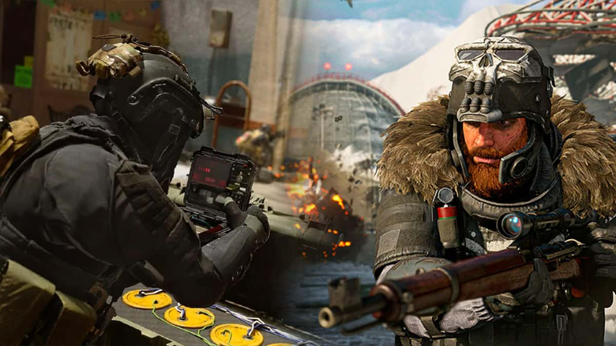 CoD Warzone character next to Black Ops Cold War