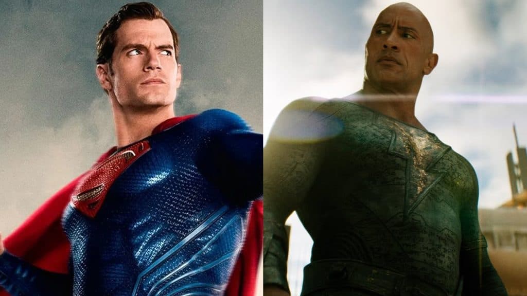 An image of Henry Cavill Superman and Dwayne Johnson Black Adam