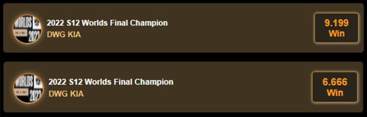 DWG worlds odds after opening matches