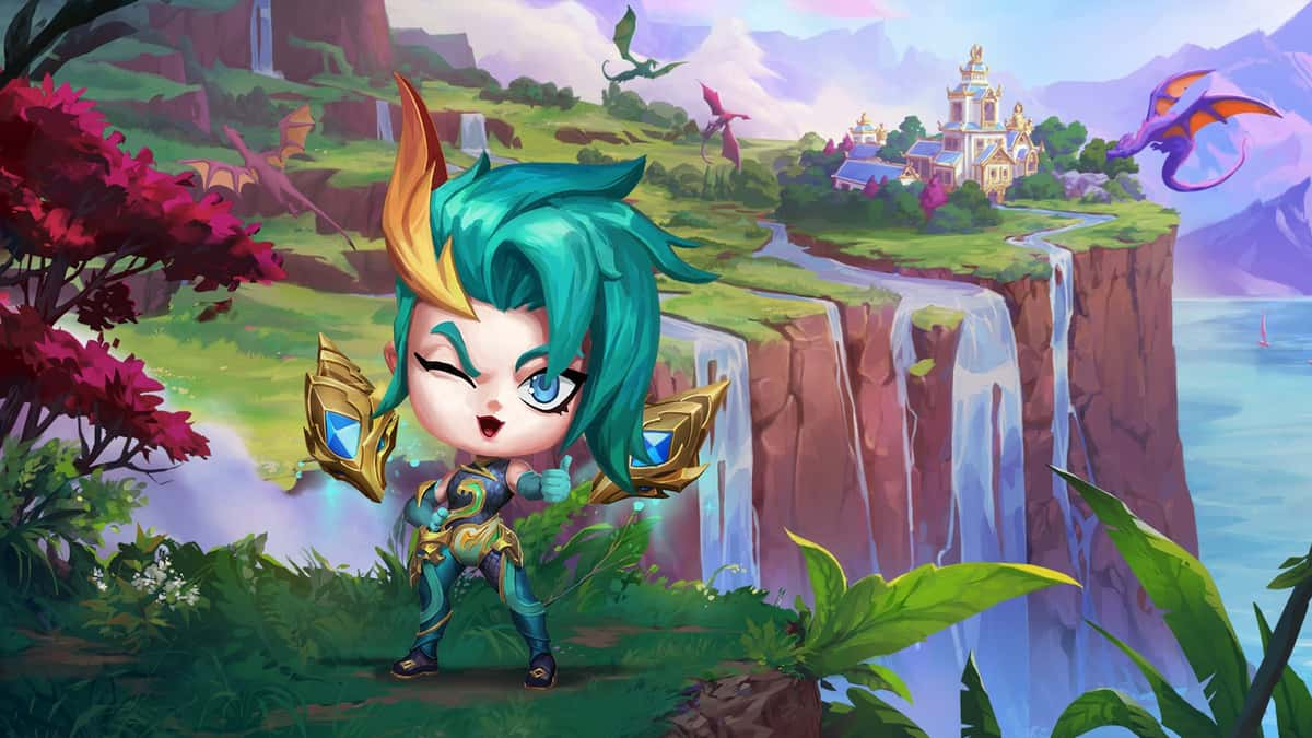 Chibi Dragonmancer Kai'Sa in TFT Secrets of the Shallows event