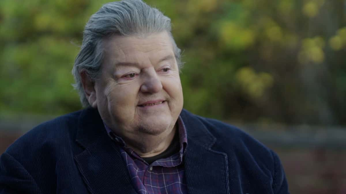 Robbie Coltrane on Harry Potter reunion set.