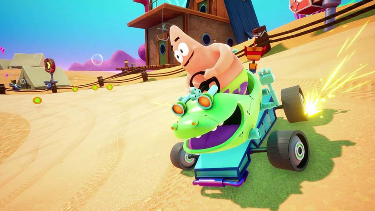 Nickelodeon Kart Racers 3: Slime Speedway Patrick drifting