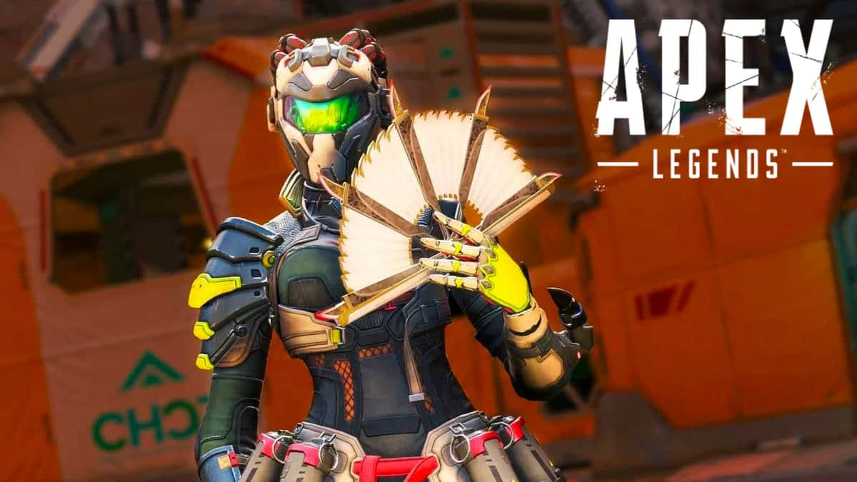 Apex Legends character holding fan knife